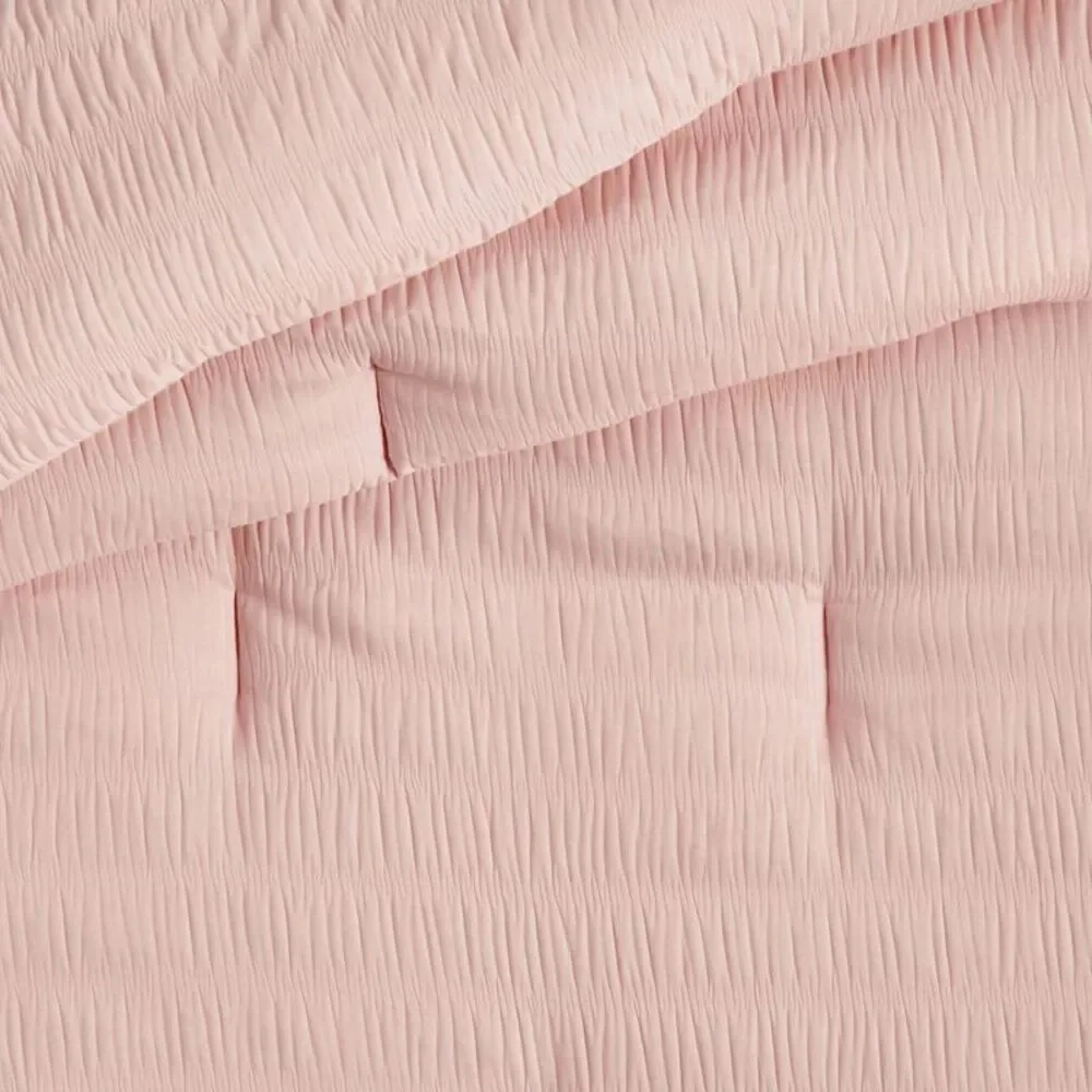 Twin Seersucker Kids' Comforter Set - Pink